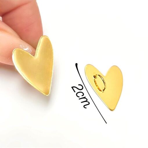 PING PASS. CORAÇÃO LISO 2CM  FOLHEADO A OURO 18K