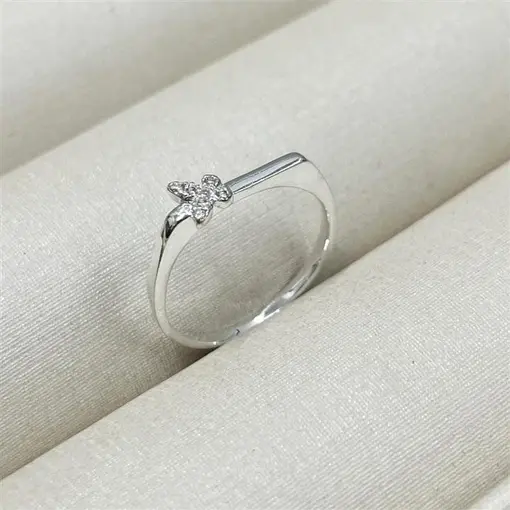 ANEL FINO BORBOLETINHA FOLHEADO A PRATA