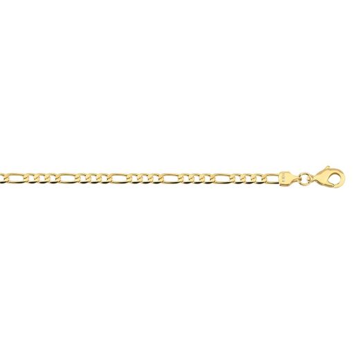 CORRENTE FIGARO FLAT 3X1 3,20 MM FOLHEADO A OURO 18K