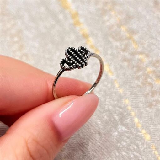 ANEL PEQUENO CACTOS PRATA 925