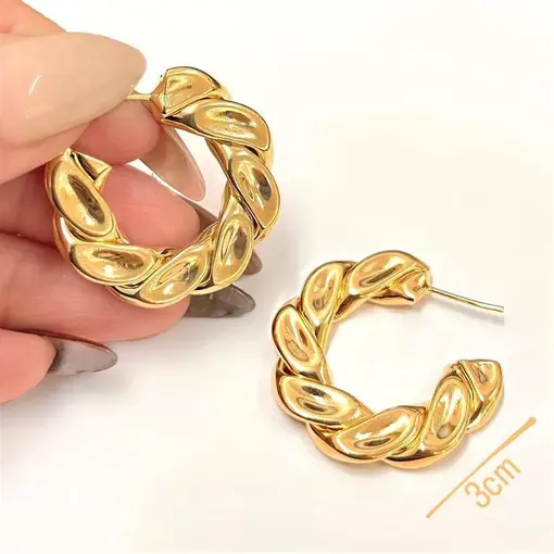 BR ARGOLA CHATA 3CM FOLHEADO A OURO 18K