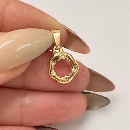 PING HEXAGONO  FOLHEADO A OURO 18K