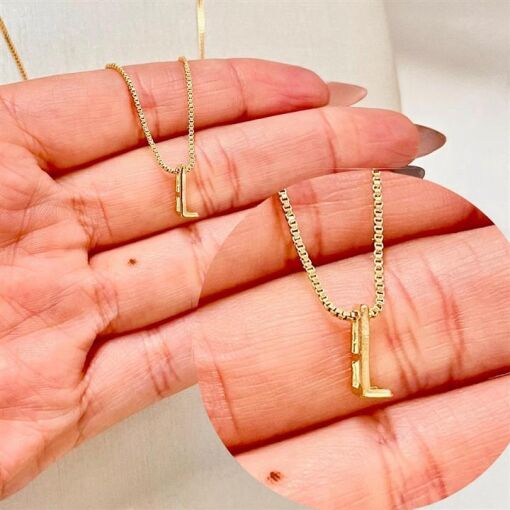 GARG LETRA L FOLHEADO A OURO 18K
