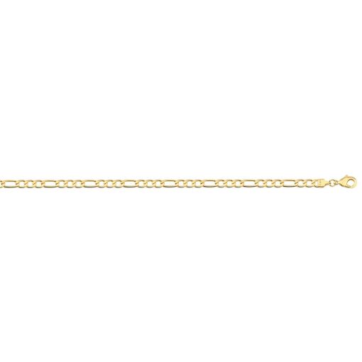 CORRENTE FIGARO FLAT 3X1 3,7 FOLHEADO A OURO 18K