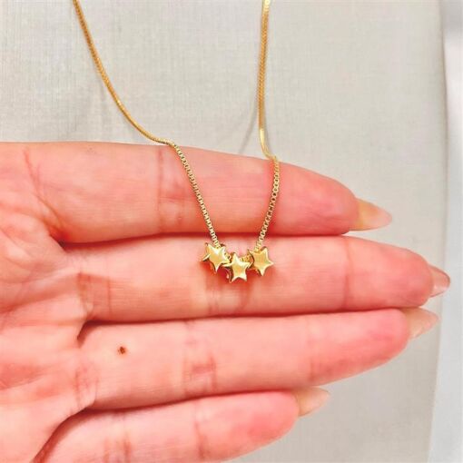 GARG ESTRELAS PEQUENAS  FOLHEADO A OURO 18K