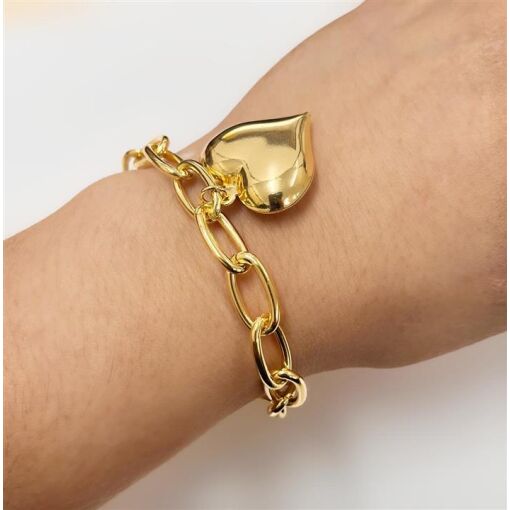 PUL ELOS C/ CORAÇÃO  FOLHEADO A OURO 18K