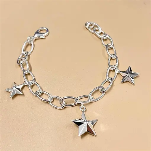 PULSEIRA  ESTRELAS FOLHEADO A PRATA