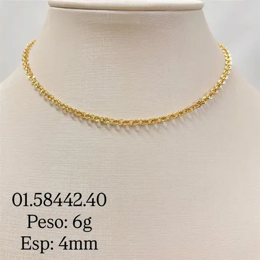 COR ELLO 1X1 RISCADINHO 4,0MM FOLHEADO A OURO 18K