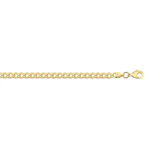 CORRENTE 1X1 3,8MM FOLHEADO A OURO 18K