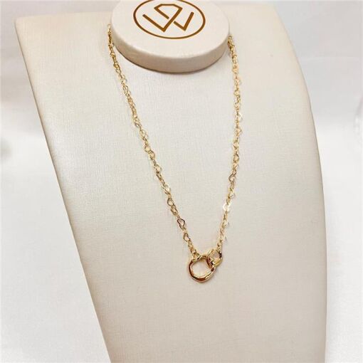 GARG CORAÇÃO C/ DETALHE ORGANICO FOLHEADO A OURO 18K