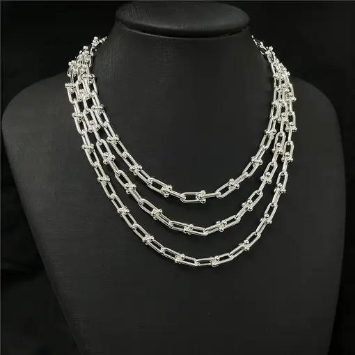 COLAR TIPO TIFFANY 6,4MM FOLHEADO A PRATA