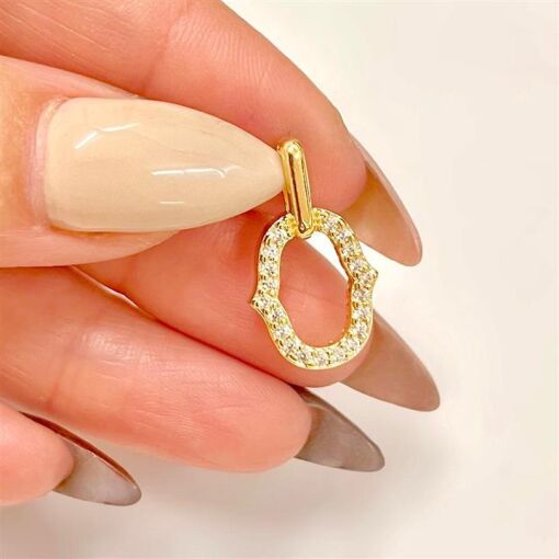 PING ELO CRAVEJADO FOLHEADO A OURO 18K