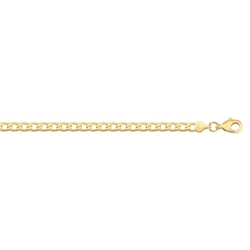CORRENTE CUBANA FLAT 3,8MM FOLHEADO A OURO 18K