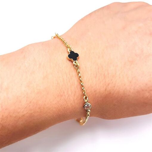 PUL TREVINHO C/ 2 PEDRAS FOLHEADO A OURO 18K