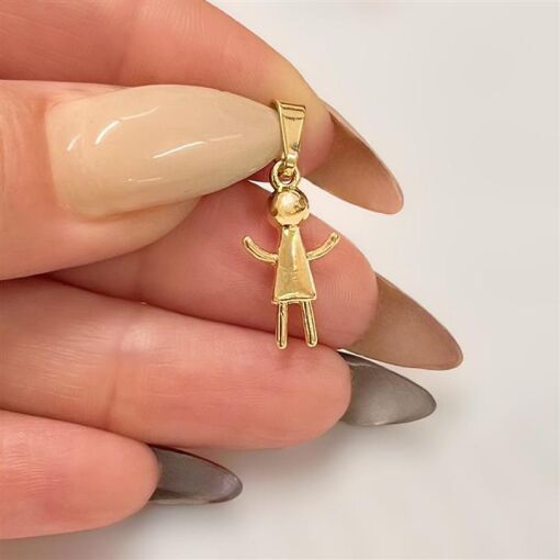 PING BONEQUINHA  FOLHEADO A OURO 18K