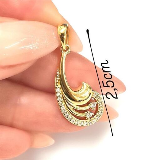 PING GOTA DIF. CRAVEJADA  FOLHEADO A OURO 18K