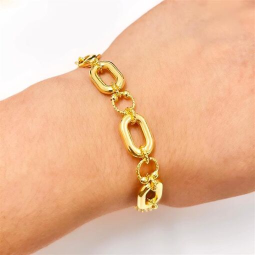 PUL C/ ELOS LARGOS  FOLHEADO A OURO 18K
