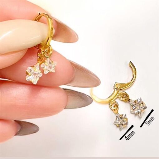 BR CLICK ESTRELAS ZIRC FOLHEADO A OURO 18K