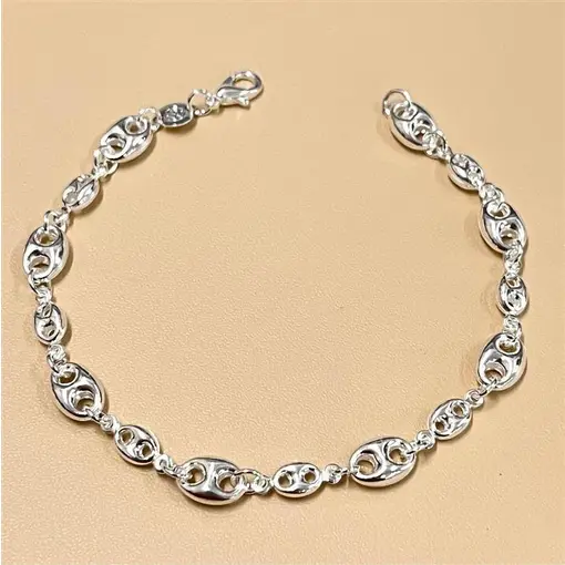 PULSEIRA RÉPLICA GUCCI FOLHEADO A PRATA