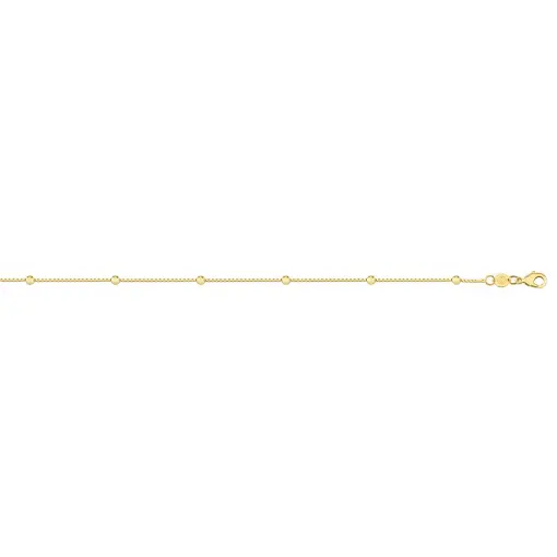 CORRENTE VENEZIANA C/ BOLINHA 3MM FOLHEADO A OURO 18K