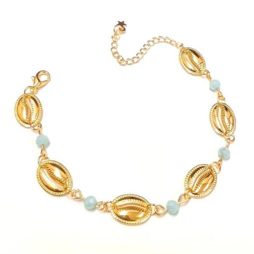 PUL CONCHA C/ PEDRA 4MM FOLHEADO A OURO 18K