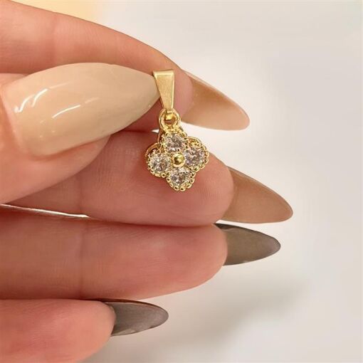 PING TREVINHO CRAVEJADO  FOLHEADO A OURO 18K