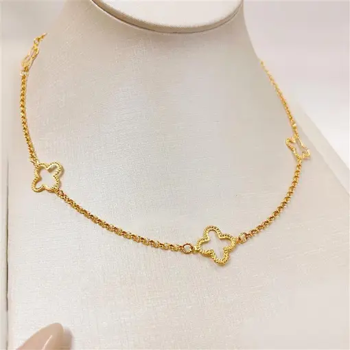 GARG 5 TREVOS  FOLHEADO A OURO 18K