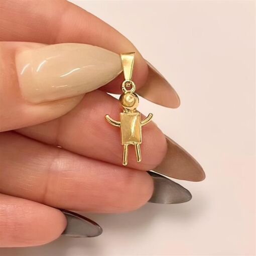 PING BONEQUINHO  FOLHEADO A OURO 18K