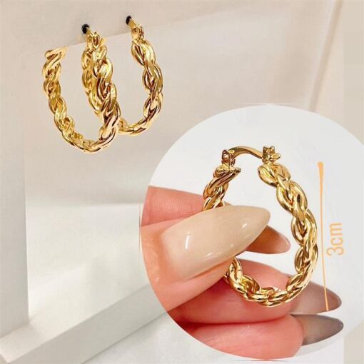 BR ARGOLA 3CM ELOS FOLHEADO A OURO 18K