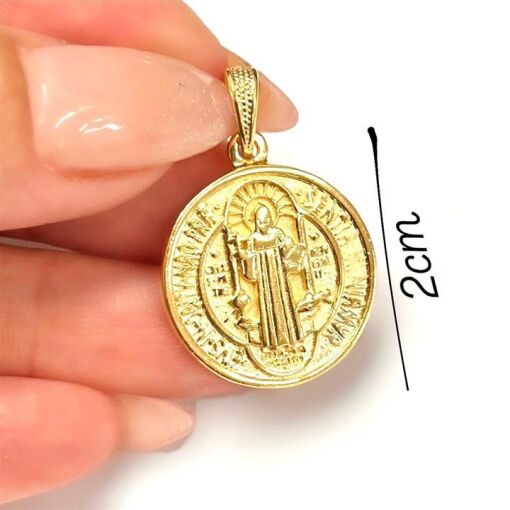 PING 2CM SÃO BENTO  FOLHEADO A OURO 18K
