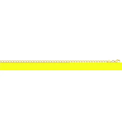 CORRENTE CUBANA RISCOS DIAM 3,6 MM FOLHEADO A OURO 18K