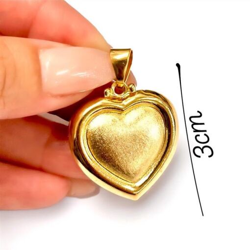 PG CORAÇÃO FOSCO BORDA DUPLAS GD FOLHEADO A OURO 18K