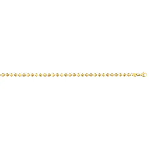 COR C/ BOLINHA 4MM TRAQ. E DIAMANTADAS FOLHEADO A OURO 18K