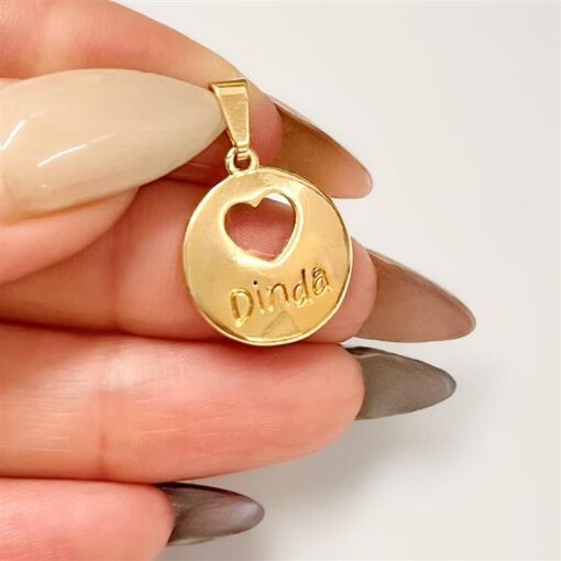 PING MEDALHA DINDA FOLHEADO A OURO 18K