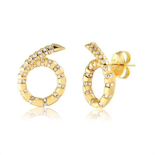 BR CARACOL C/ ZIRCONIA FOLHEADO A OURO 18K