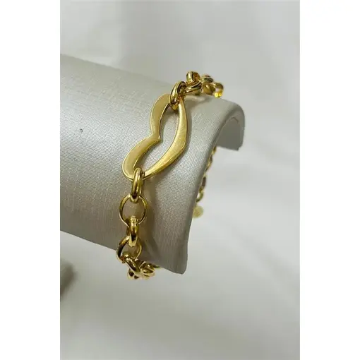 PUL ELOS C/ CORÇÃO LARGO ACHATADO FOLHEADO A PRATA