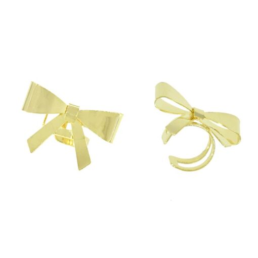 PIERCING FAKE LAÇO 2CM 3D FOLHEADO A OURO 18K