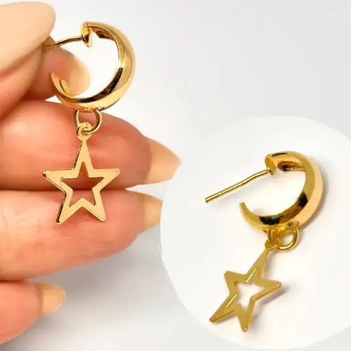 BR PINO BASE CORAÇÃO 7MM C/ CORR STRASS E REC NA PONTA  FOLHEADO