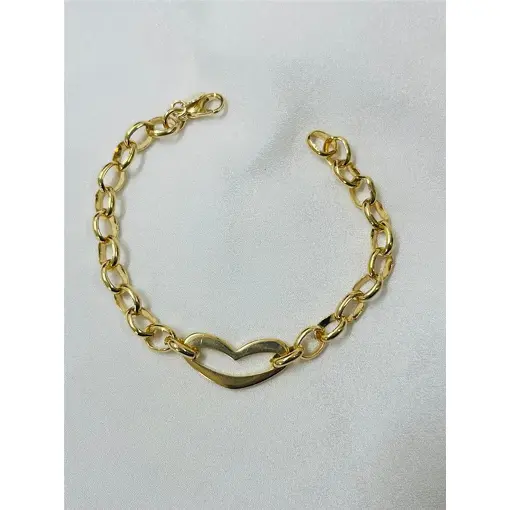 PUL ELOS C/ CORÇÃO LARGO ACHATADO FOLHEADO A PRATA