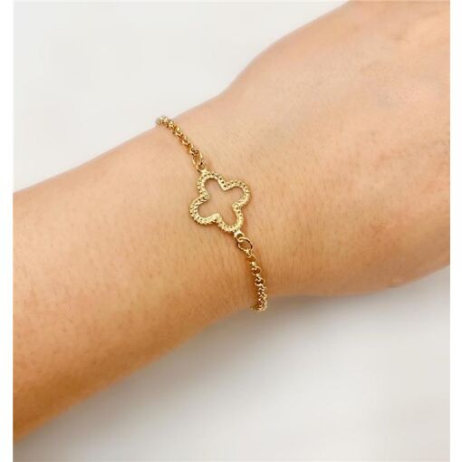PUL ELOS C/ TREVO DIAM VAZADO  FOLHEADO A OURO 18K