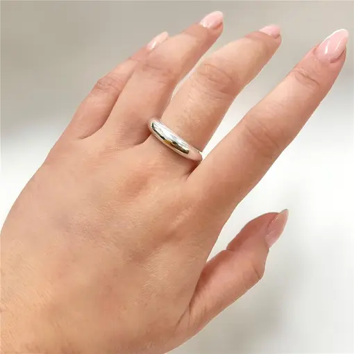 ANEL TIPO ALIANÇA ARRED. FOLHEADO A PRATA