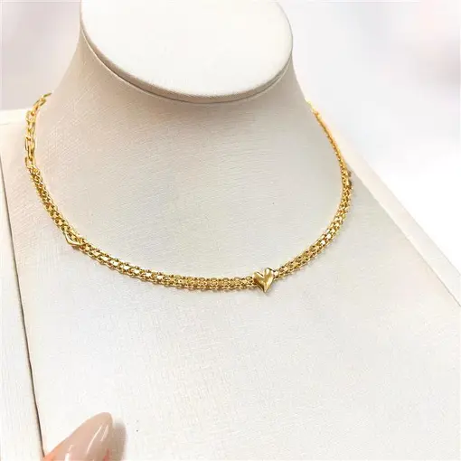 COLAR BOCA/ CORAÇÃO/ ÓCULOS  FOLHEADO A OURO 18K