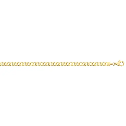 CORRENTE CUBANA  1 X1 6,00MM FOLHEADO A OURO 18K