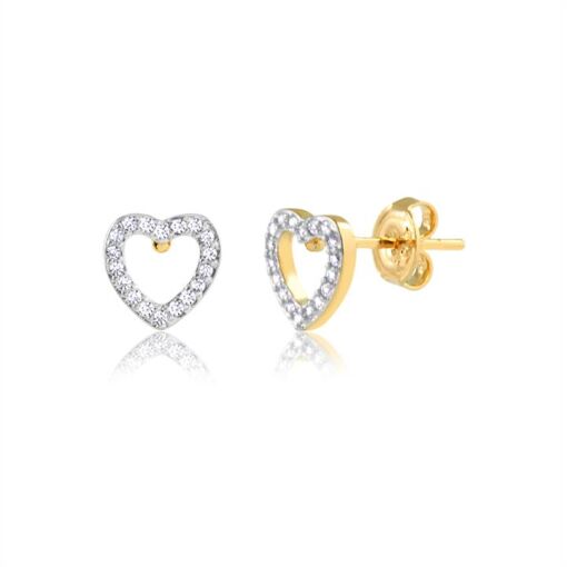 BR CORAÇÃO CRAVEJ ZIRCONIA FOLHEADO A OURO 18K