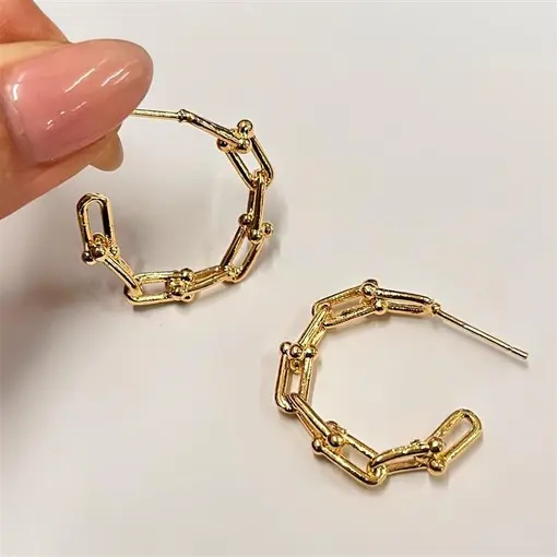 BR ARG PINO 2,5CM ELO TIPO CARTIER C/ BOLINHA PONTA FOLHEADO A P