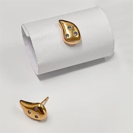 BR GOTA C/ 3 PONTOS DE LUZ FOLHEADO A OURO 18K