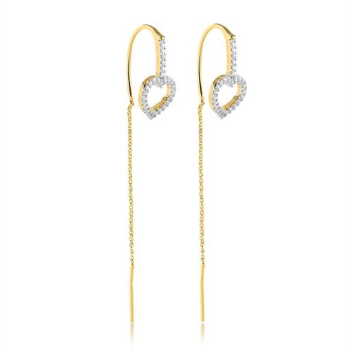 BR CORAÇÃO CRAVEJ DE ZIRCONIA C/ CORRENTE FOLHEADO A OURO 18K