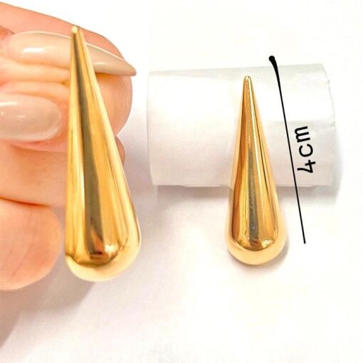 BR GOTA LONGA 4CM FOLHEADO A OURO 18K