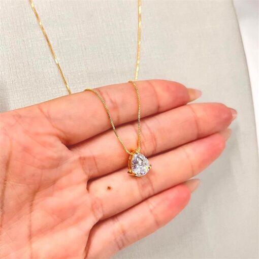 GARG PEDRA GOTA P  FOLHEADO A OURO 18K