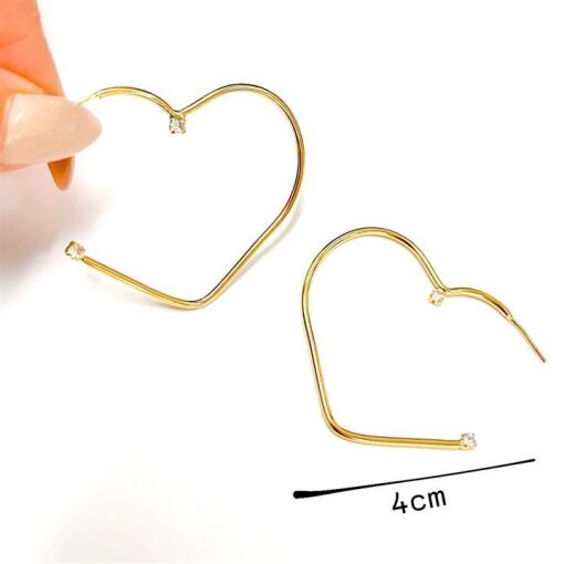 BR CORAÇÃO C/ 2 PONTO DE LUZ 4CM FOLHEADO A OURO 18K